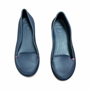 Crocs Women’s Slip-On Flats Navy Blue Comfort Shoes Size W6